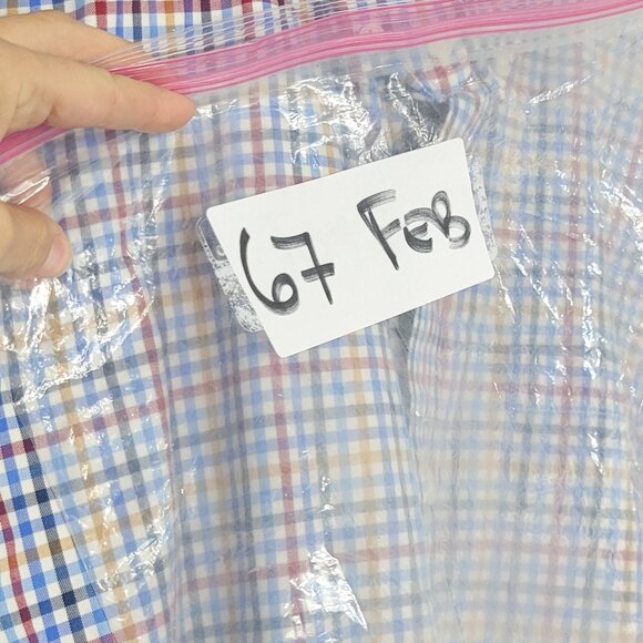 Simons Men's Multi Checkered 100% Cotton Casual Button Down Shirt Pocket Size XL - Picture 11 of 11